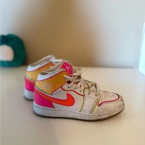 Air Jordan 1 Sneakers - Pink, Orange, Yellow
